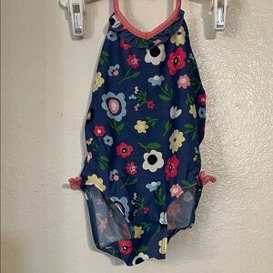 GAP Kids Floral One Piece Swimsuit - Navy and Pink
